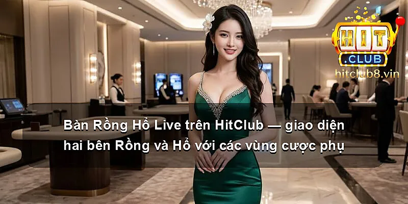 Bàn Rồng Hổ Live trên HitClub — giao diện hai bên Rồng và Hổ với các vùng cược phụ