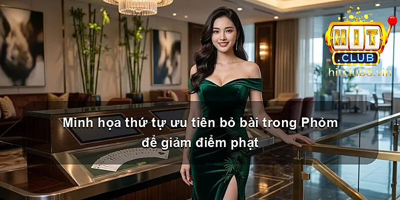 Minh họa thứ tự ưu tiên bỏ bài trong Phỏm để giảm điểm phạt